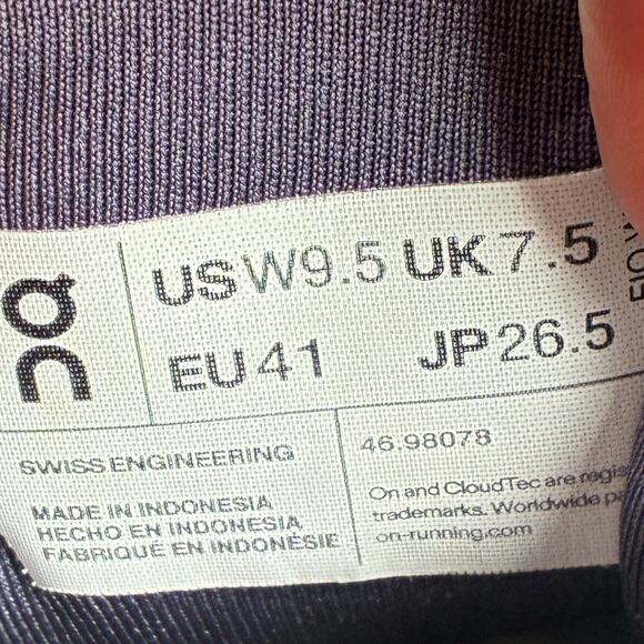 On Cloudrunner Gray Peach Athletic Lace Up Running Shoes 46.98078 Women's Sz 9.5 - Picture 11 of 12